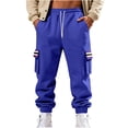 thumbnail image 1 of Men's Fleece Lined Joggers Heavyweight Baggy Stretch Plus Size Cargo Sweatpants Cinch Bottom Hiking Outdoor Pant, 1 of 9