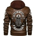 thumbnail image 1 of Men's Fleece Lined PU Leather Jacket with Odin's Son Pattern, Multiple Sizes for Versatile Wear, 1 of 5