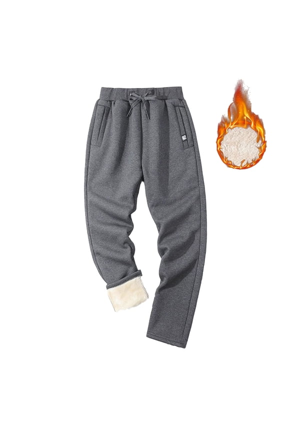 Men's Fleece Lined Pants Running Joggers Winter Athletic Workout Warm Sherpa Sweatpants for Active Gym Track Jogging