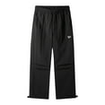 thumbnail image 1 of Men's Fleece Lined Parachute Hiking Pants Outdoor Windproof Waterproof Outdoor Cargo Pants Casual Work Ski Pants with Muti Pockets Size 3XL Black, 1 of 8