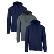 Mens Fleece-Lined Pullover Hoodie Sweatshirts 3-Pack