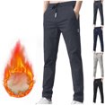 thumbnail image 1 of Men's Fleece Lined Sports Pants Elastic Drawstring Waist Stretch Trousers Fall Winter Outdoor Daily Casual Sports Pants with Pockets Dark Gray XL, 1 of 4