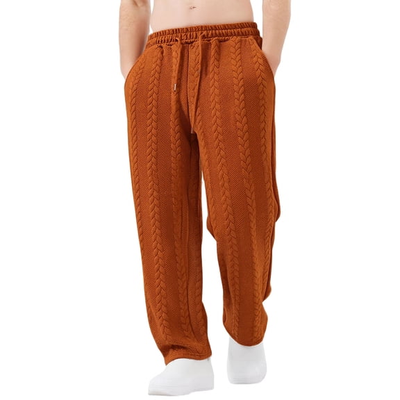 Men's Fleece Lined Sweatpants Baggy Elastic Waist Straight Leg Track Pants Looes Athletic Workout with Pockets