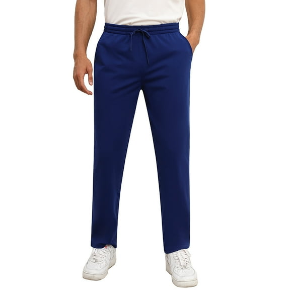 Men's Fleece Lined Sweatpants Thermal Pajama Jogger Pant With Pockets For Athletic Workout Running