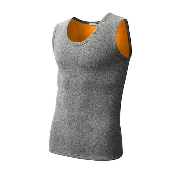 Men's Fleece Lined Tank Top Thermal Base Layer Sweater Vest Sleeveless Crew Neck Pullover Undershirts (M, Dark Gray)