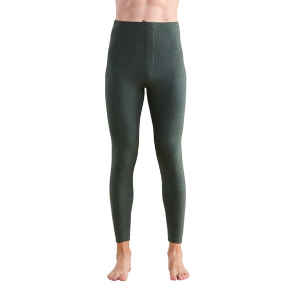 Men's Fleece Lined Thermal Leggings Soft Brushed Solid Base Layer Pants for Cold Dark Gray 3XL