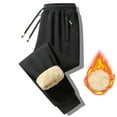 thumbnail image 1 of Men's Fleece Lined Thermal Pants Winter Warm Drawstring Joggers, Lightweight Athletic with Zipper Pockets, 1 of 7