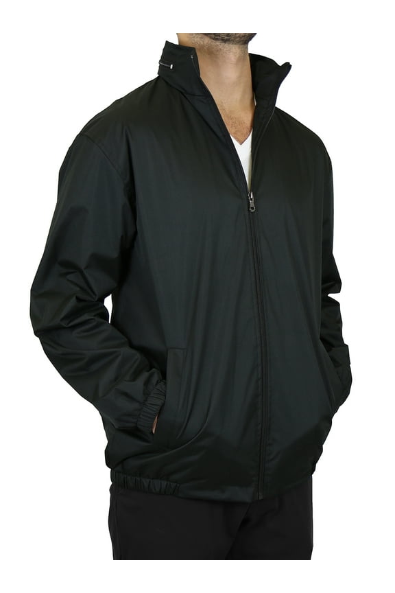 Men’s Fleece Lined Windbreaker Jacket Coat With Tuck In Hood (S-2XL)