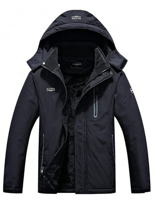 LEEy-world Jackets for Men Hoodie Men's Ski Jackets Winter Waterproof  Windproof Hiking Snowboard Lined Jacket Hooded Grey,S