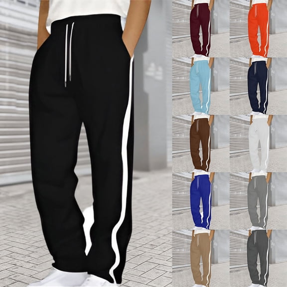 Men's Fleece Lined Winter Pants With Pockets Warm Athletic Joggers Workout Running Sweatpants For Men BU1 S
