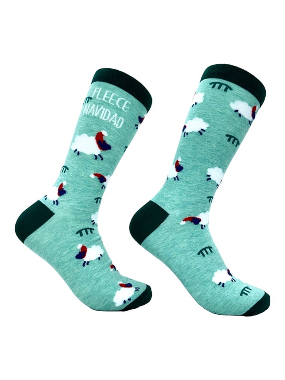 Men's Fleece Navidad Socks Funny Cute Christmas Sheep Novelty Footwear