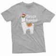 thumbnail image 1 of Men's Fleece Navidad T-shirt Funny Feliz Navidad Merry Christmas Lamma T-shirt Christmas Funny gift (4X-Large Grey), 1 of 7