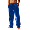thumbnail image 1 of Men's Fleece Pajama Pants Comfy Flannel Elastic Waist PJ Bottoms Classic Solid Color Lounge Pants with Pockets, 1 of 6