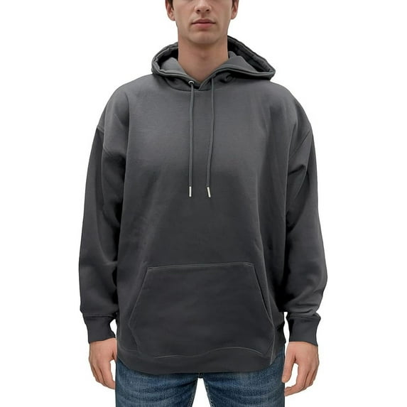 Men's Fleece Pullover Hoodie Loose Fit Ultra Soft Hooded Sweatshirt With Pockets, Large, Gray