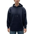 thumbnail image 1 of Men's Fleece Pullover Hoodie Loose Fit Ultra Soft Hooded Sweatshirt With Pockets, Large, Navy Blue, 1 of 5