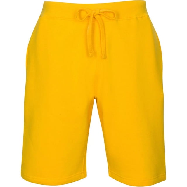 Men's Fleece Sweat Shorts Two Side Pockets Drawstring Solid Shorts Gold  Yellow 2XL