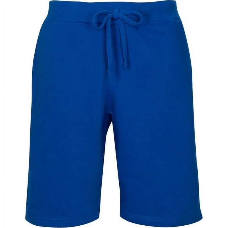 Men's Fleece Sweat Shorts Two Side Pockets Drawstring Solid Shorts Royal  Blue Medium 