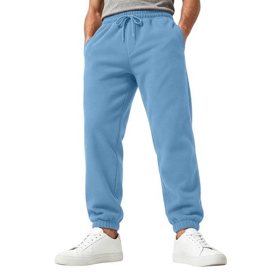 Men's Fleece Sweatpants Casual Joggers Loose Fit Tapered Athletic Sweat Pants for Men with Pockets Drawstring Elastic Cuffs