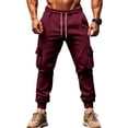 thumbnail image 1 of Men's Fleece Sweatpants with Pockets Casual Winter Joggers Drawstring Elastic Waistband Cargo Sweatpants, 1 of 5