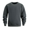 thumbnail image 1 of Men's Fleece Sweatshirt without Hood Warm Lightweight Solid Color Crewneck Pullover Casual Winter Tops (XL, Gray), 1 of 6