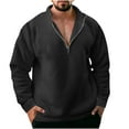 thumbnail image 1 of Men's Fleece Sweatshirts Casual Half Zip Stand Collar Pullover Sweaters Oversized Solid Basic Long Sleeve Streetwear Gyms Workout Tees Shirt 2023 Fall Winter Clothes, 1 of 6