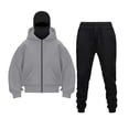 thumbnail image 1 of Men's Fleece Sweatsuit Full Zip Long Sleeve Double Hooded Sweatshirt and Sweatpant 2 Piece Fall Fashion Soft Tracksuit Sets Outfits, 1 of 3