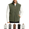thumbnail image 1 of Men's Fleece Vest Stand Collar Sleeveless Jacket with Zip Pockets Lightweight Warm Outerwear for Hiking and Layering, 1 of 7