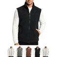 thumbnail image 1 of Men's Fleece Vest Stand Collar Sleeveless Jacket with Zip Pockets Lightweight Warm Outerwear for Hiking and Layering, 1 of 7