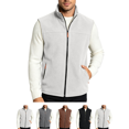 thumbnail image 1 of Men's Fleece Vest Stand Collar Sleeveless Jacket with Zip Pockets Lightweight Warm Outerwear for Hiking and Layering, 1 of 7