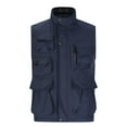 thumbnail image 1 of Men's Fleece Vests Utility Travel Cargo Waistcoat Jackets Winter Warm Body warmer Outdoor Casual Work Vests Hiking Hunting Jacket Sleeveless Fuzzy Coat Top with Pockets, 1 of 5