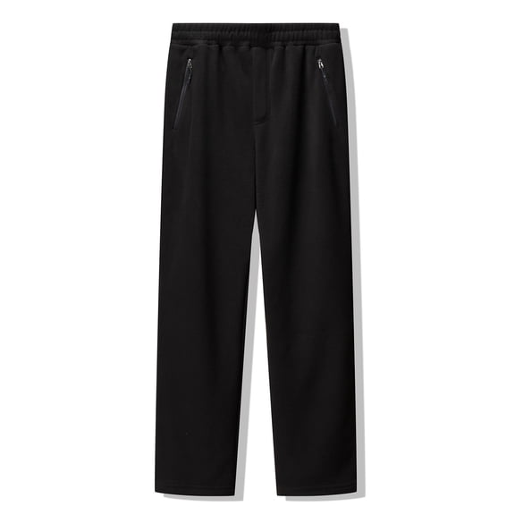 Men's Warm Pants Winter Casual Lined Thickened Trousers Straight Leg Comfortable Black Pant