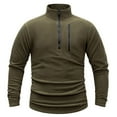 thumbnail image 1 of Men's Fleece Warm Spring Solid Color Pullover Stand-Up Collar Jacket 1/4 Zip Cargo Sweatshirts Workout Golf Coat, 1 of 3