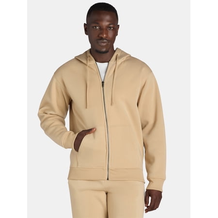 Lazer Men's Fleece Zip Hoodie with Long Sleeves, Sizes XS-3XL
