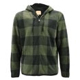 thumbnail image 1 of Men’s Fleece Zip Up Hooded Sweatshirt Plaid Soft Sherpa Lined Lightweight Jacket (Olive, M), 1 of 3