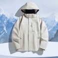 thumbnail image 1 of Men's Fleece Zipper Jacket, Solid Color Casual Stand Collar Long Sleeve Outerwear, 1 of 6