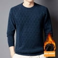 thumbnail image 1 of Men's Fleece-lined Round Neck Base Layer Sweater with Jacquard Pattern, 1 of 5