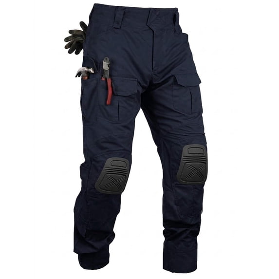 VANIYU Men's Flex Ripstop Work Pants with Removable Knee Pads – 10-Pocket Breathable Utility Trousers for Hiking, Gardening & Outdoor Work (No Belt)