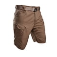 thumbnail image 1 of Men's Flex Cargo Shorts Multi-Pocket Elastic Waist Short Pants Drawstring Ripstop Straight Leg Camo Cargo Shorts Summer Work Hiking Casual Outdoor Athletic Pants,Brown 2XL, 1 of 5