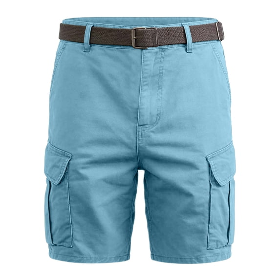 Men's Flex Cargo Shorts with Multi Pockets Elastic Waist Short Drawstring Ripstop Straight Leg Camouflage Cargo Shorts Relaxed Fit Hiking Casual Classic Travel Bermuda Shorts,Blue XL