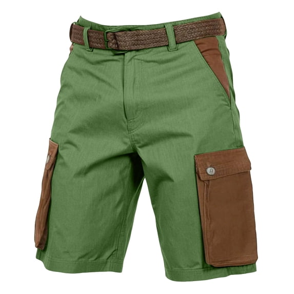 Men's Flex Cargo Shorts with Multi Pockets Elastic Waistband Short Pants Drawstring Ripstop Straight Leg Cargo Shorts Lightweight Stretch Summer Casual Baggy Bottom,Camouflage Green XL