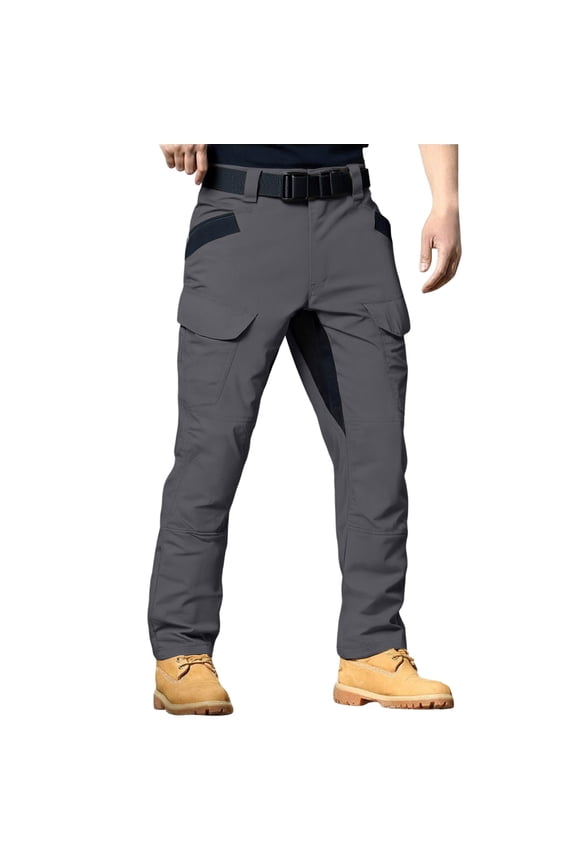 Men's Flex Convertible Tactical Pants - Water Resistant Ripstop, Stretch Cargo, Outdoor BDU Work & Hiking Pants Gray 2XL