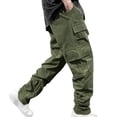 thumbnail image 1 of Men's Flex Ripstop Military Pants Water-Resistant Stretch Waistband Cargo Pants with Pockets Quick Dry Joggers Construction Ripstop Hiking Cargo Pants Trousers,Green L, 1 of 4