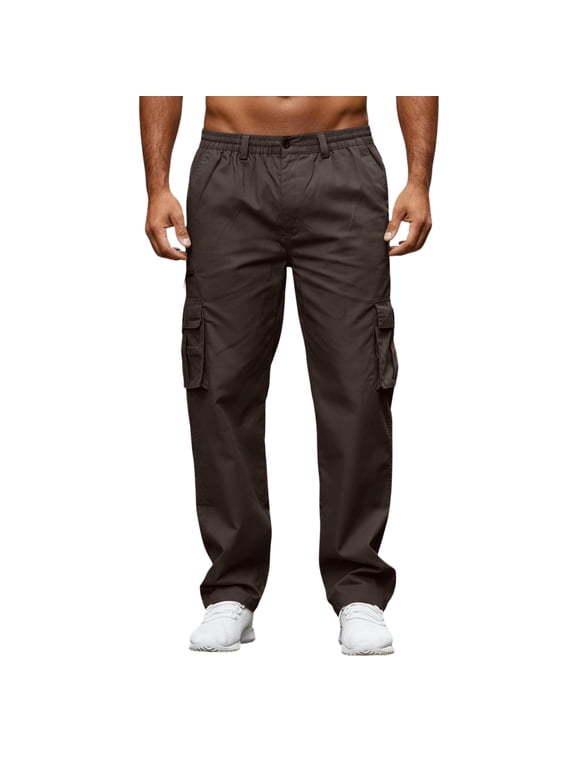 Men's Flex Ripstop Military Pants Waterproof Stretch Waistband Cargo Pants Hiking Lightweight Ripstop Joggers with Multi Pockets Quick Dry Cargo Work Pants,Brown 4XL
