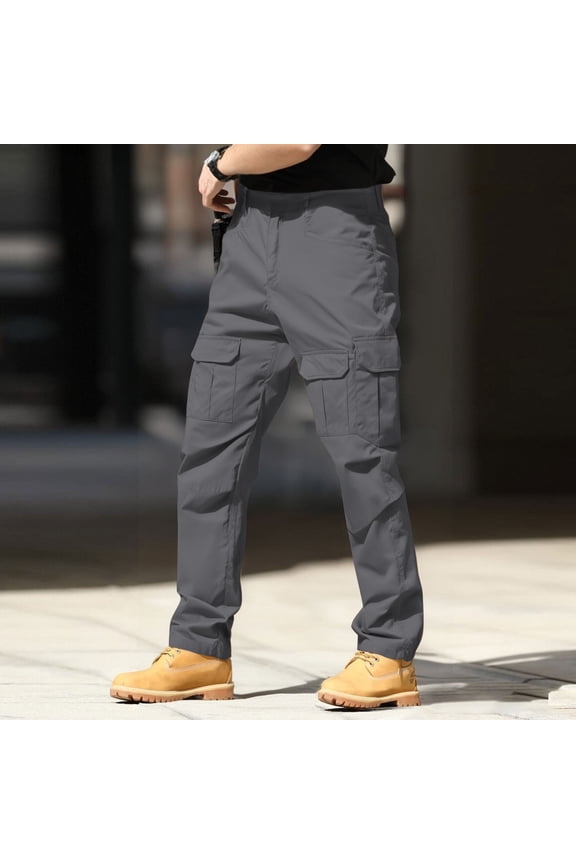 Men's Flex Stretch Convertible Tactical Pants Water Resistant Ripstop Cargo Pants BDU Outdoor Work Hiking Gray 2XL