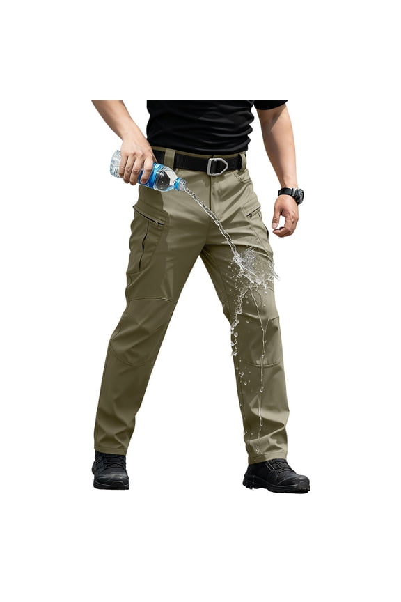 Men's Flex-Stretch Cotton Cargo Pants, Comfortable and Durable Relaxed Fit Hiking Work Pants