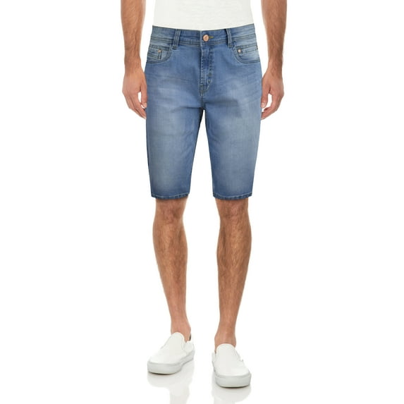 Men's Flex Stretch Slim Skinny Fit Casual Denim Jeans Shorts, Light Blue