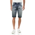 thumbnail image 1 of Men's Flex Stretch Slim Skinny Fit Casual Denim Jeans Shorts, Light Blue, 1 of 3