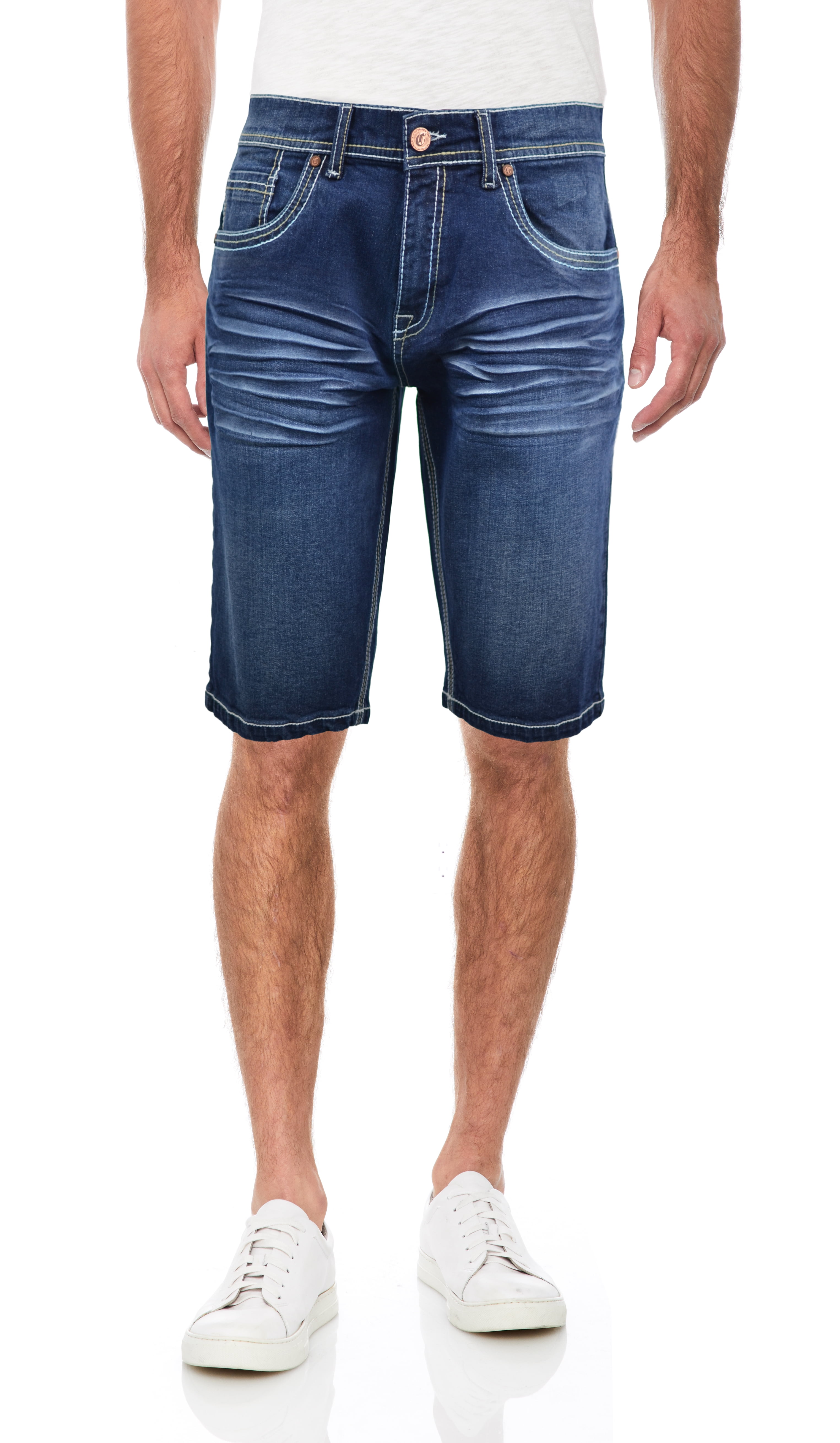 Dark blue jean shorts mens cheap