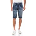 thumbnail image 1 of Men's Flex Stretch Slim Skinny Fit Casual Denim Jeans Shorts, Medium Blue, 1 of 4