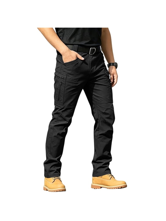 Men's Flex Stretch Tactical Cargo Pants Water-Resistant Lightweight Work Hiking Pants Ripstop Outdoor Trousers